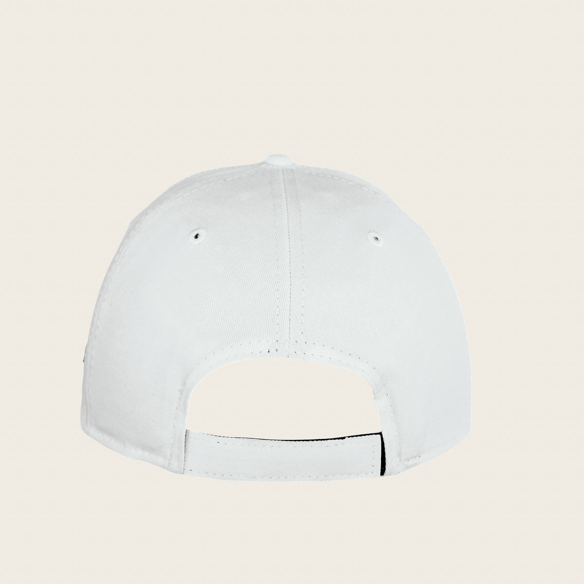 Good Dog cap in white, back view with adjustable strap