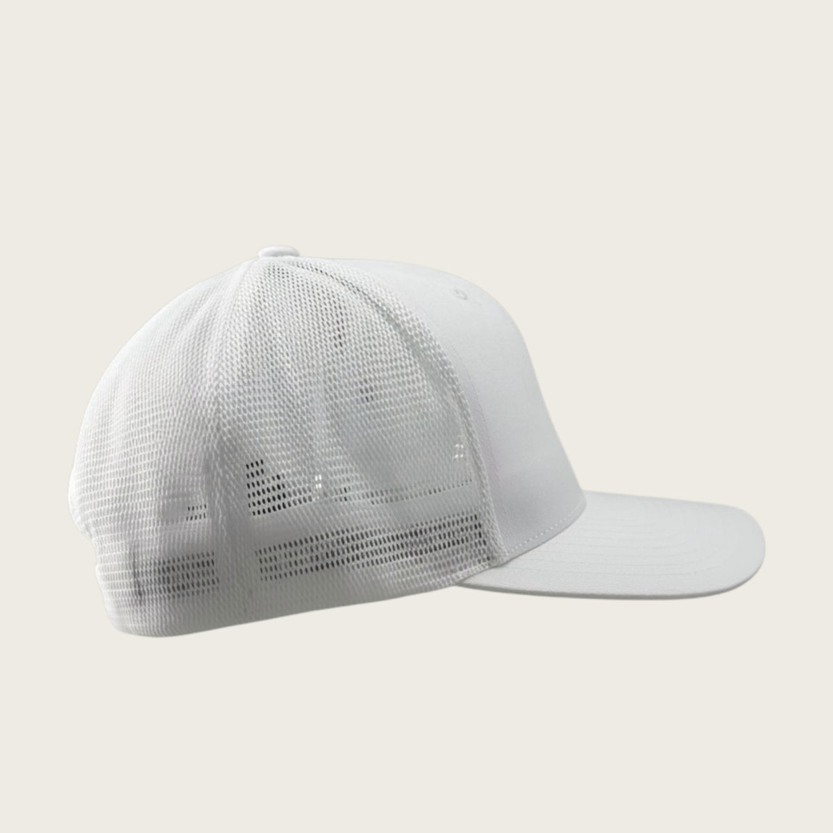 Good Dog mesh-back trucker cap in white, right side view